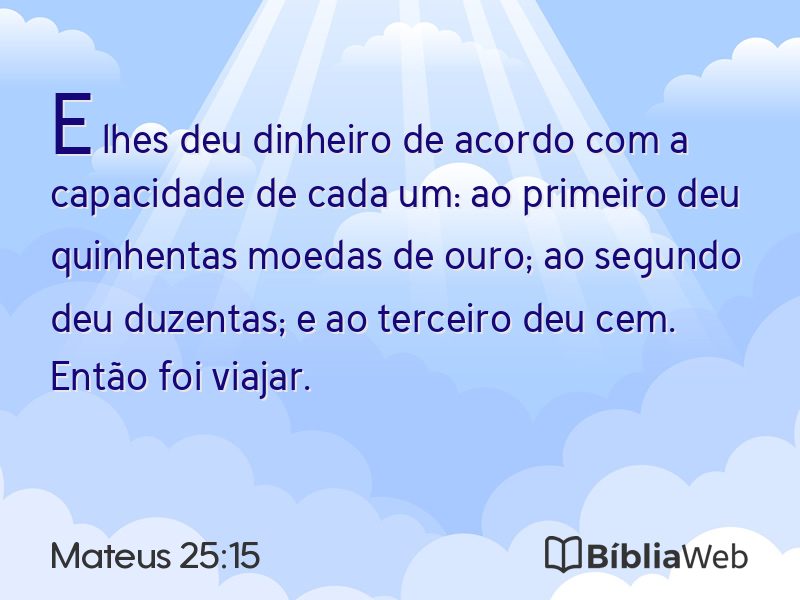 Mateus 25:15 em imagem para compartilhar