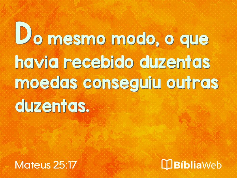 Mateus 25:17 em imagem para compartilhar
