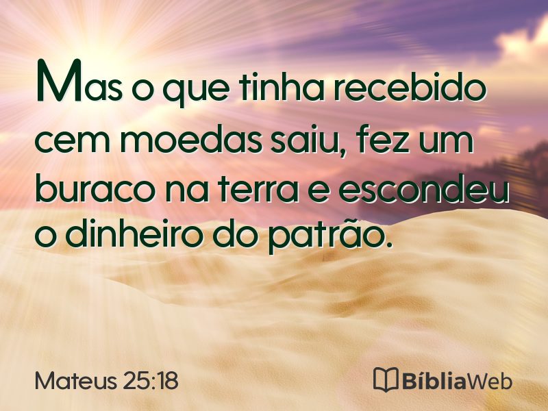 Mateus 25:18 em imagem para compartilhar