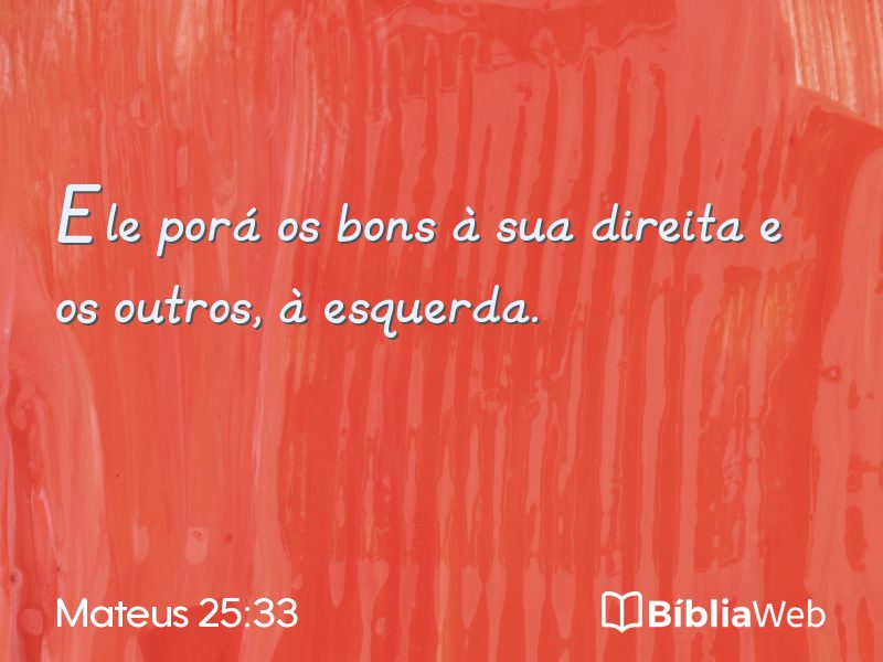 Mateus 25:33 em imagem para compartilhar