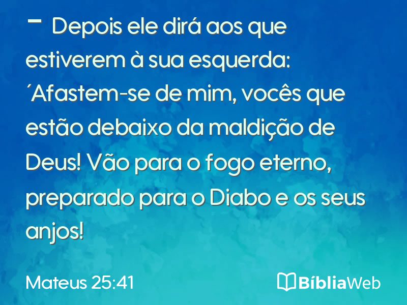 Mateus 25:41 em imagem para compartilhar