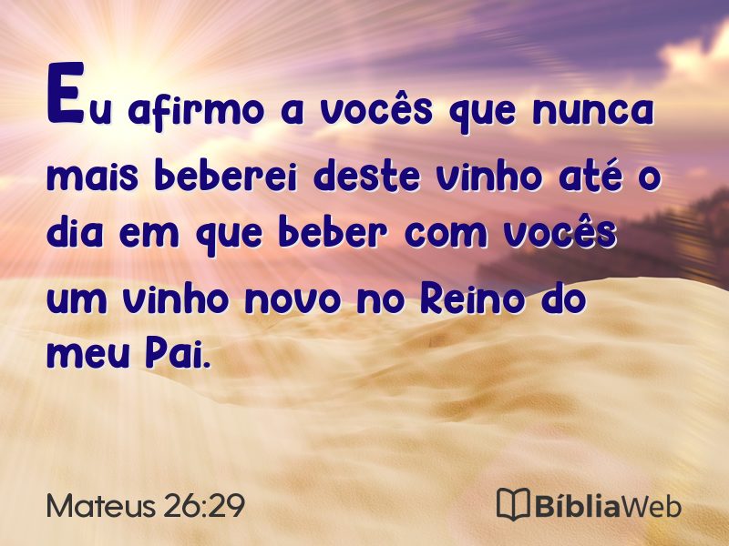 Mateus 26:29 em imagem para compartilhar