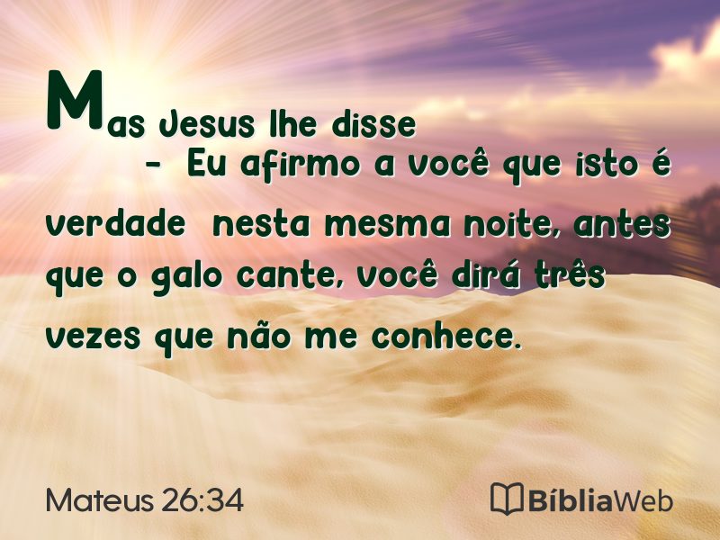 Mateus 26:34 em imagem para compartilhar