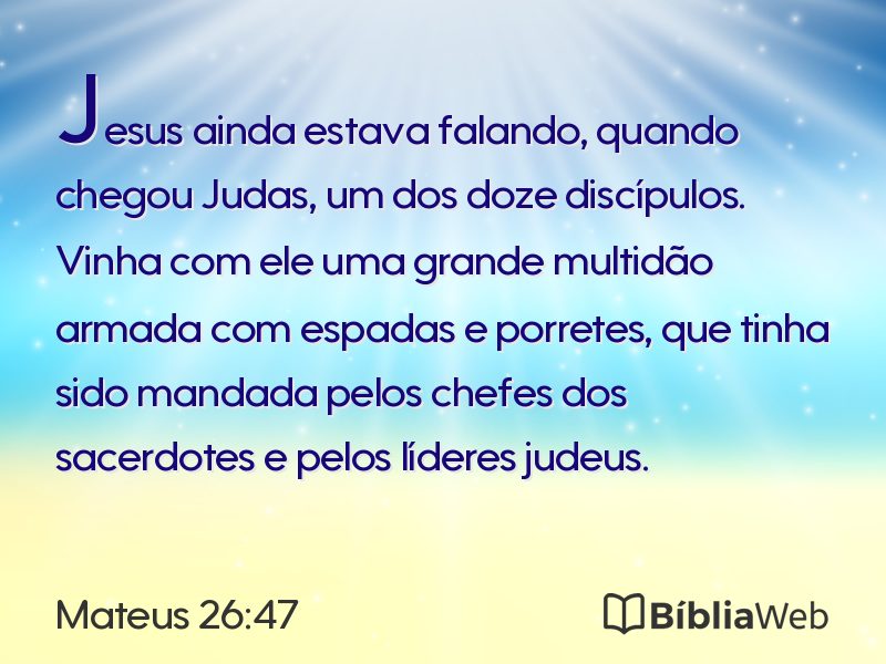 Mateus 26:47 em imagem para compartilhar