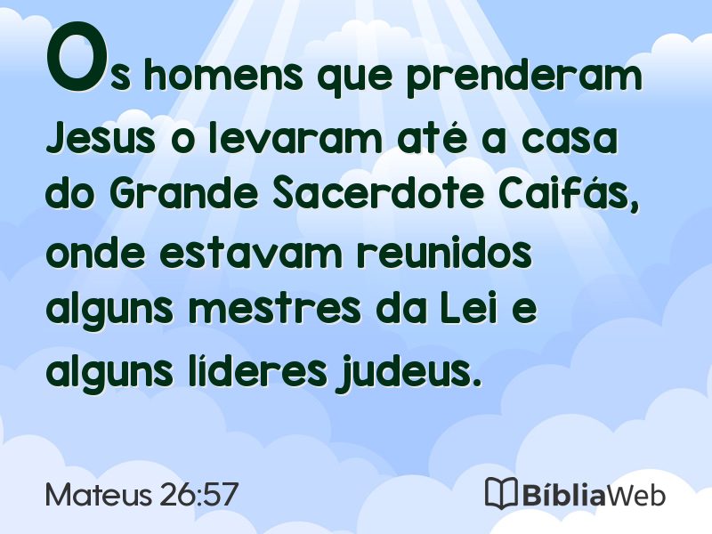 Mateus 26:57 em imagem para compartilhar