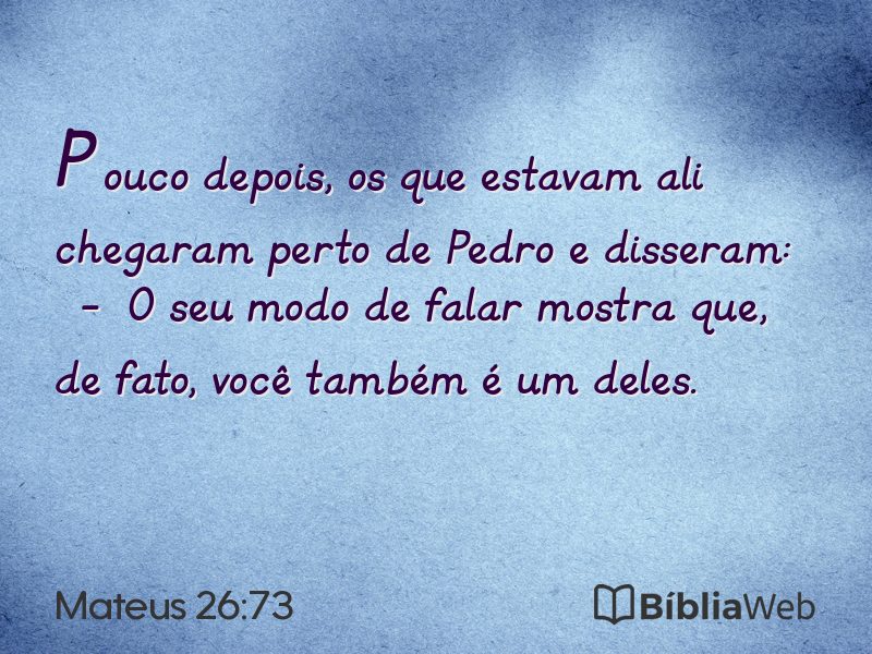 Mateus 26:73 em imagem para compartilhar