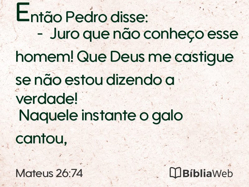 Mateus 26:74 em imagem para compartilhar