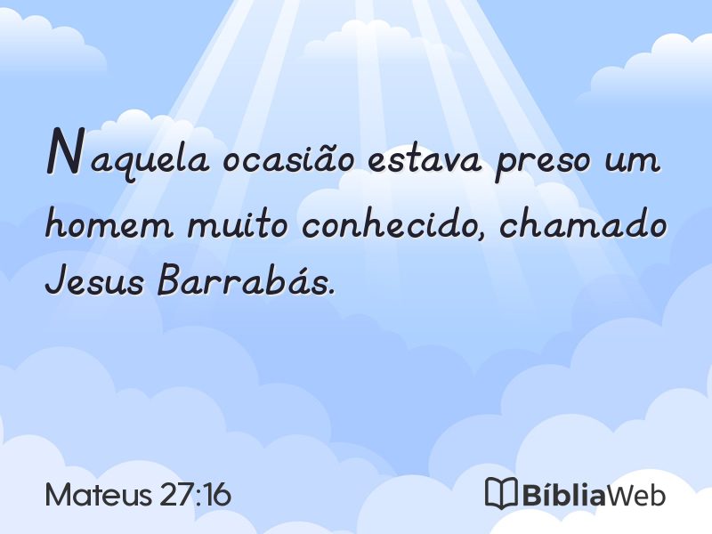 Mateus 27:16 em imagem para compartilhar