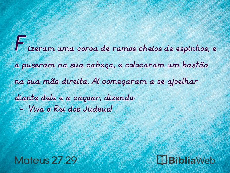 Mateus 27:29 em imagem para compartilhar