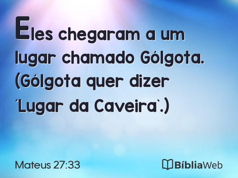 Mateus 27:33 em imagem para compartilhar