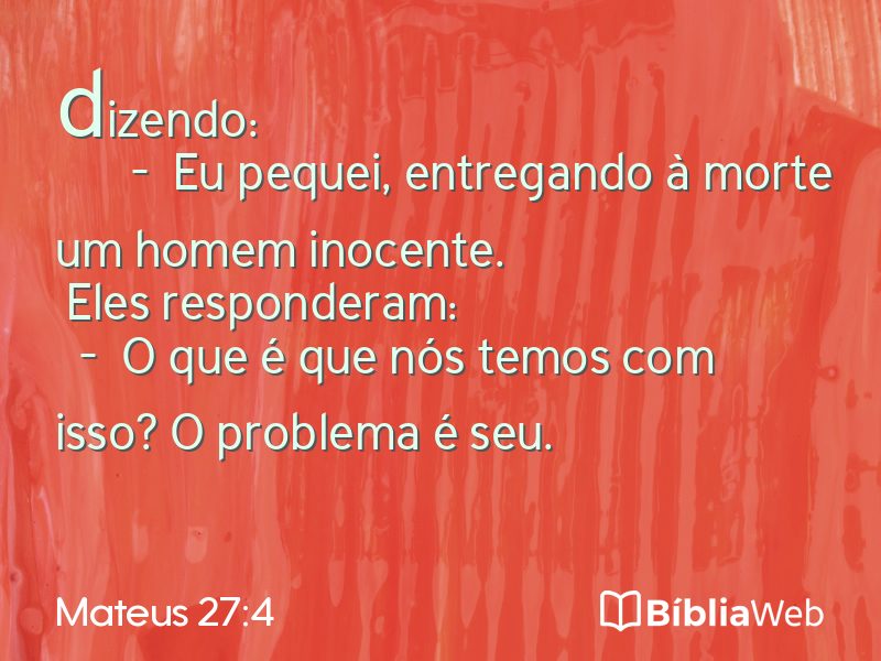 Mateus 27:4 em imagem para compartilhar