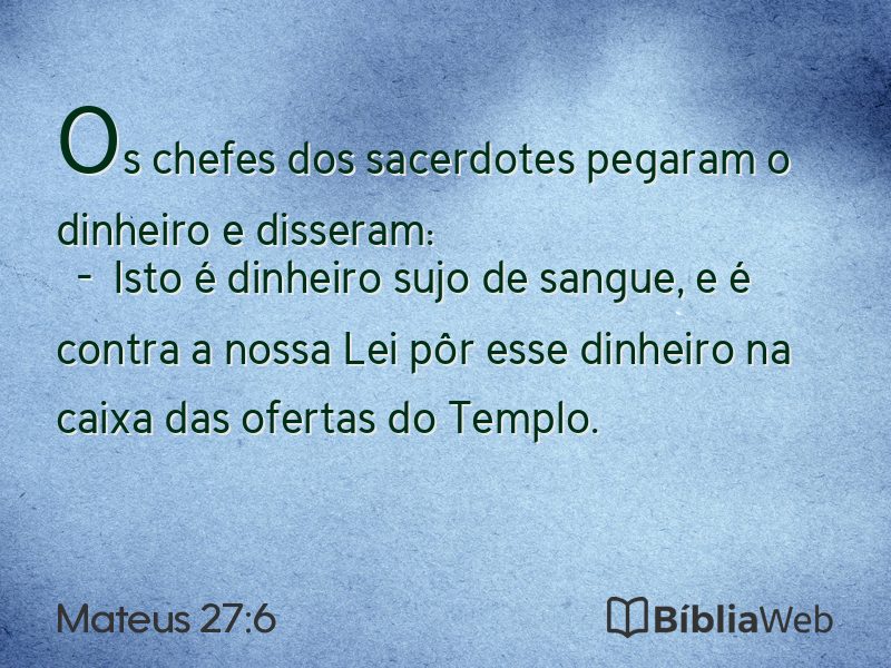 Mateus 27:6 em imagem para compartilhar