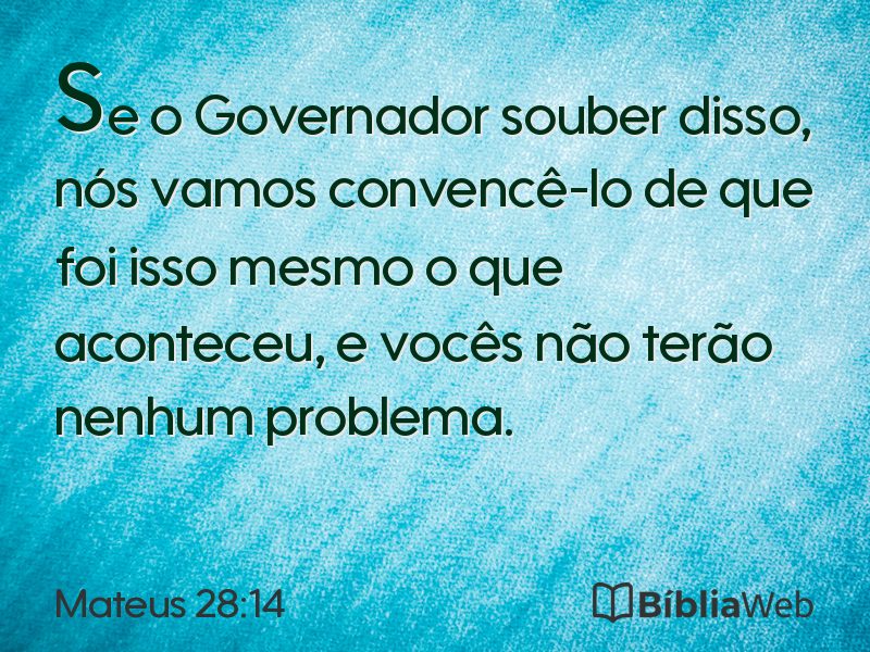 Mateus 28:14 em imagem para compartilhar