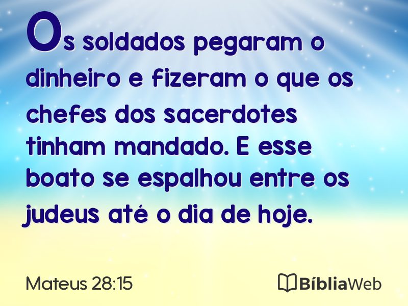 Mateus 28:15 em imagem para compartilhar
