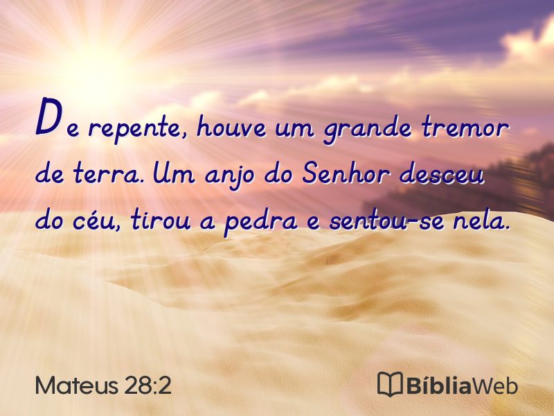 Mateus 28:2 em imagem para compartilhar