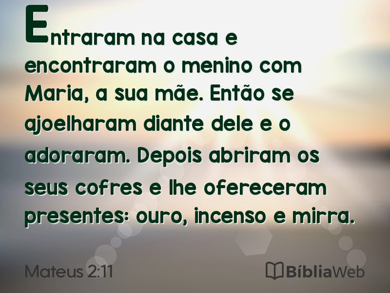 Mateus 2:11 em imagem para compartilhar