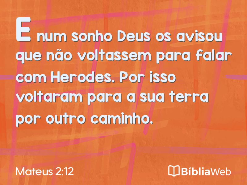 Mateus 2:12 em imagem para compartilhar