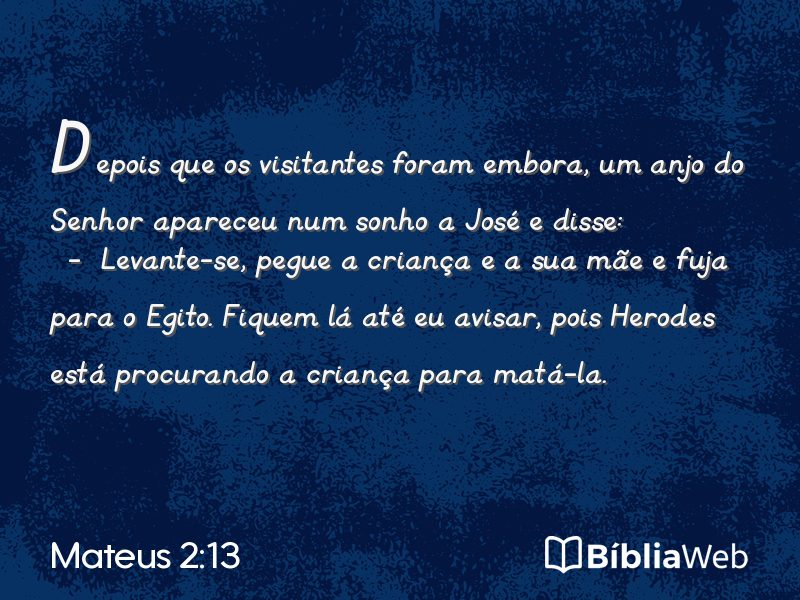 Mateus 2:13 em imagem para compartilhar