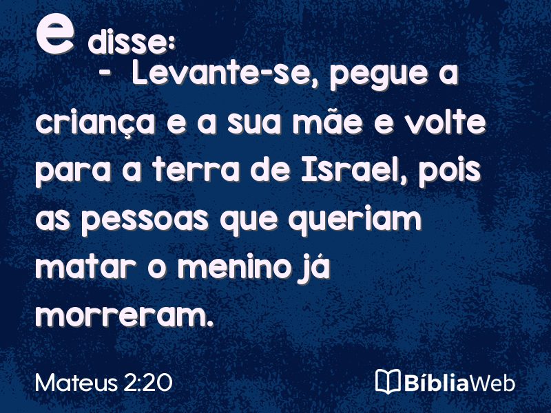 Mateus 2:20 em imagem para compartilhar