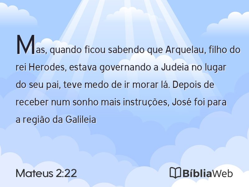Mateus 2:22 em imagem para compartilhar