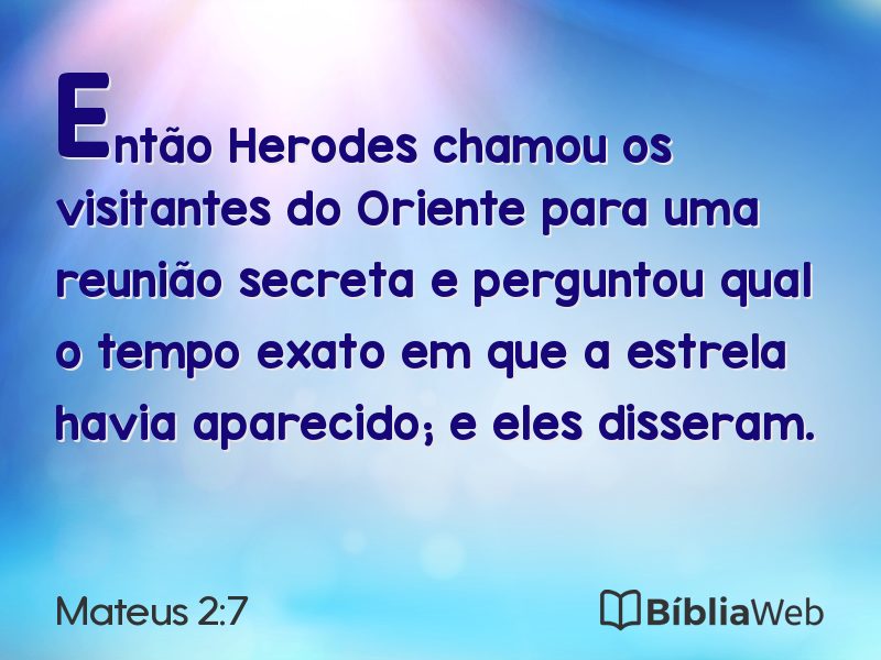 Mateus 2:7 em imagem para compartilhar