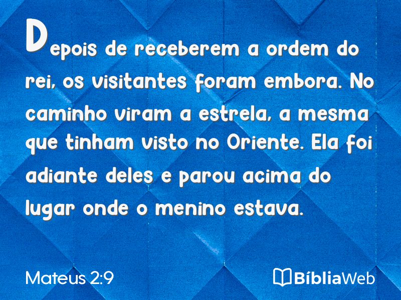 Mateus 2:9 em imagem para compartilhar