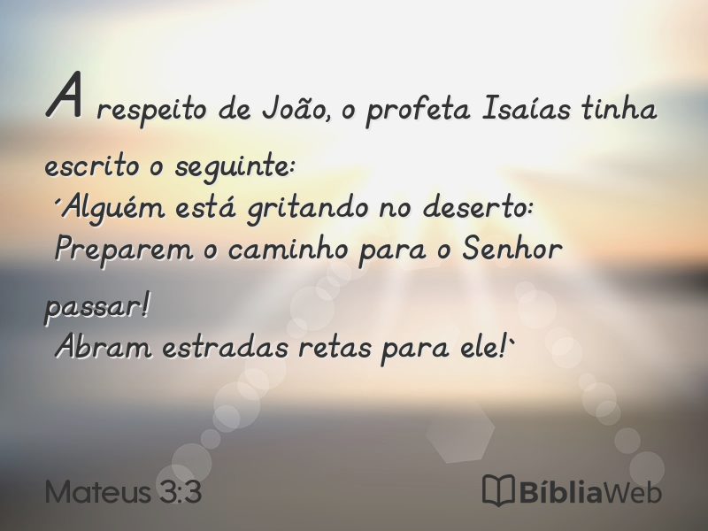 Mateus 3:3 em imagem para compartilhar