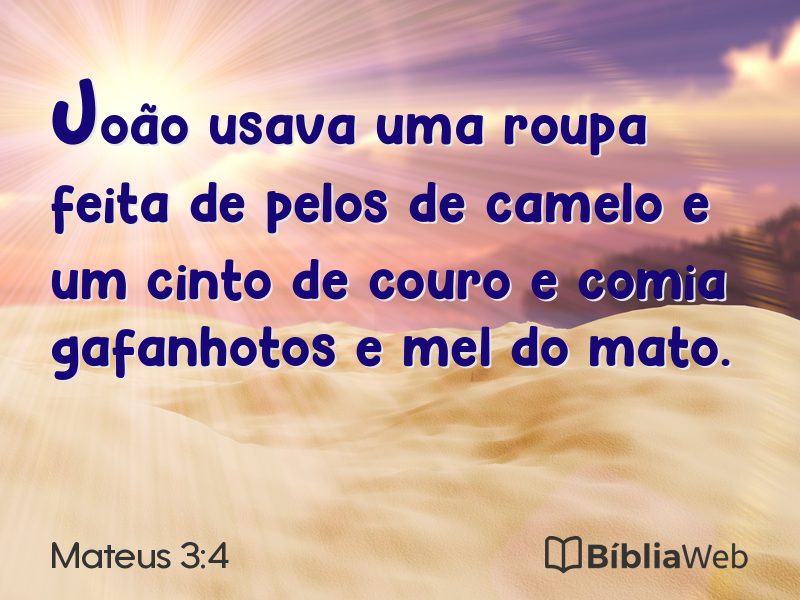 Mateus 3:4 em imagem para compartilhar