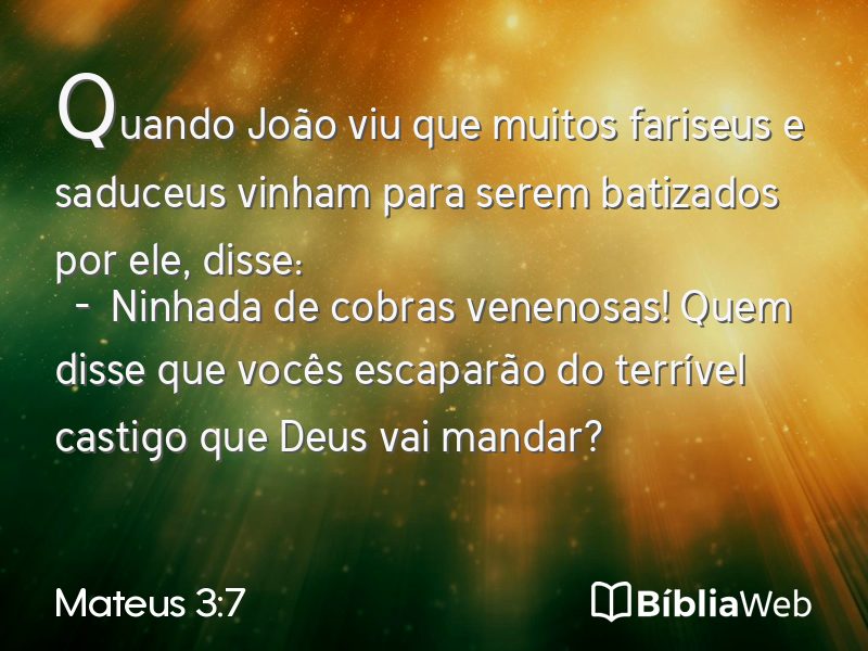 Mateus 3:7 em imagem para compartilhar