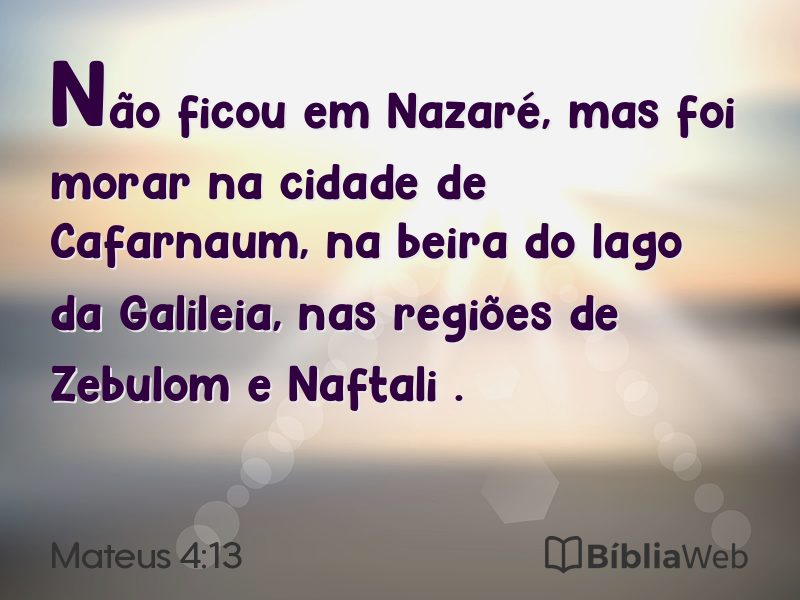 Mateus 4:13 em imagem para compartilhar