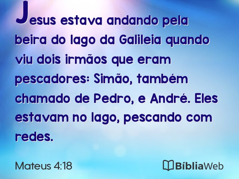 Mateus 4:18 em imagem para compartilhar