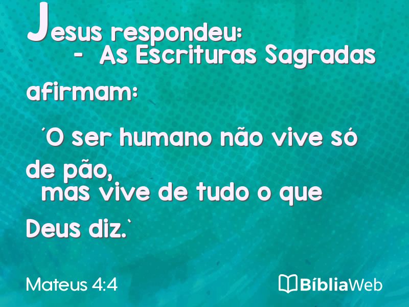 Mateus 4:4 em imagem para compartilhar