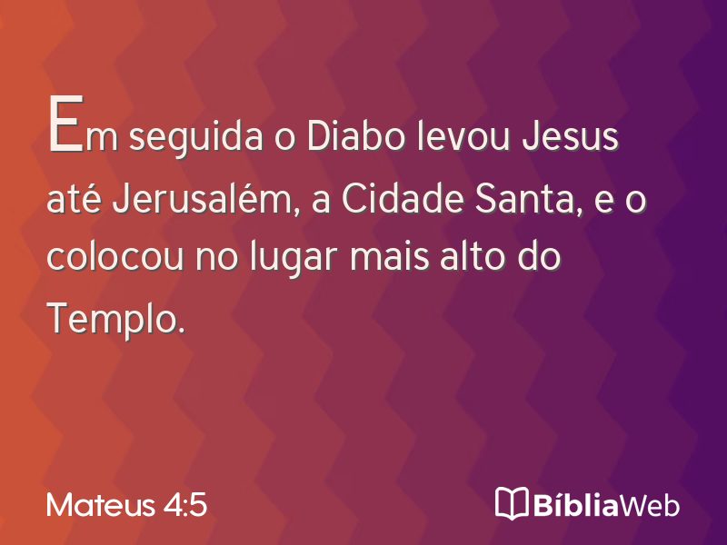 Mateus 4:5 em imagem para compartilhar