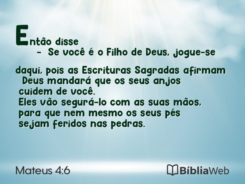 Mateus 4:6 em imagem para compartilhar