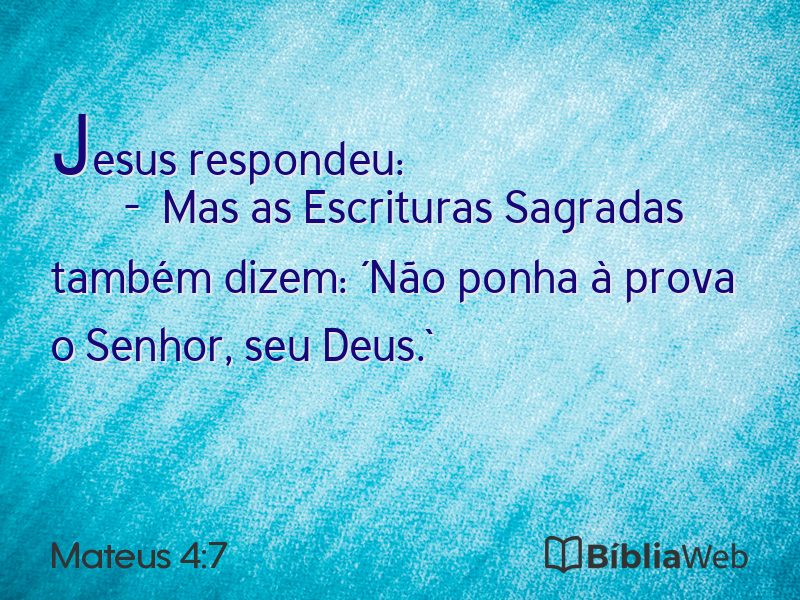 Mateus 4:7 em imagem para compartilhar