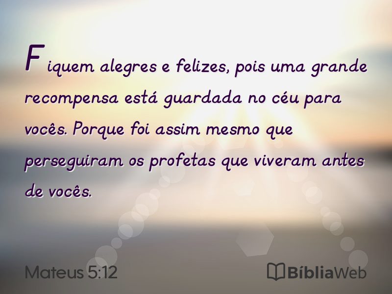 Mateus 5:12 em imagem para compartilhar