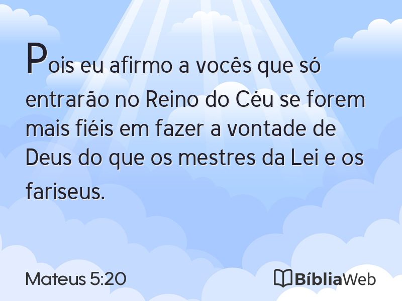 Mateus 5:20 em imagem para compartilhar