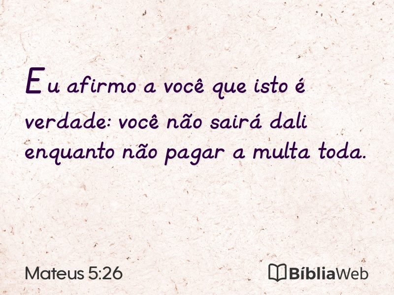 Mateus 5:26 em imagem para compartilhar