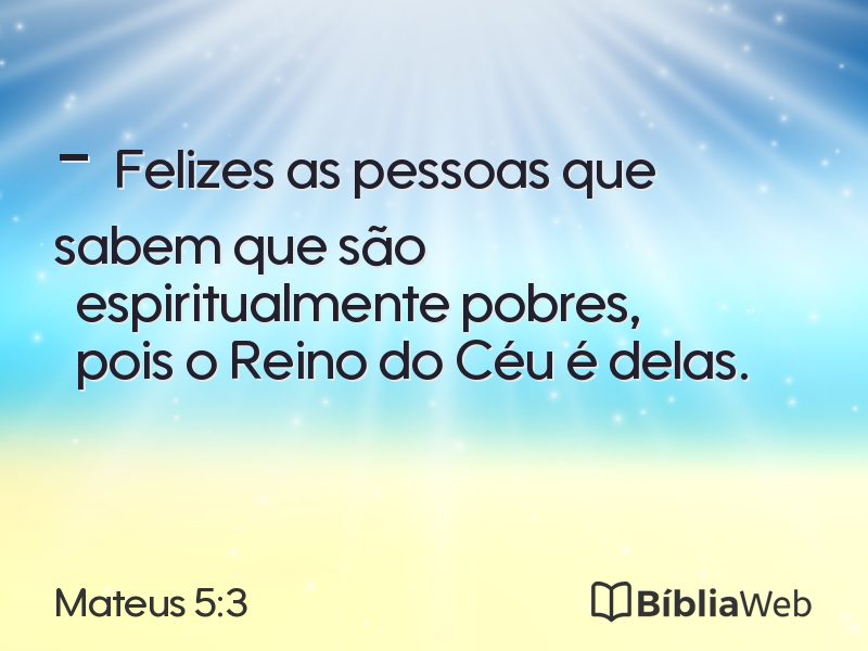Mateus 5:3 em imagem para compartilhar