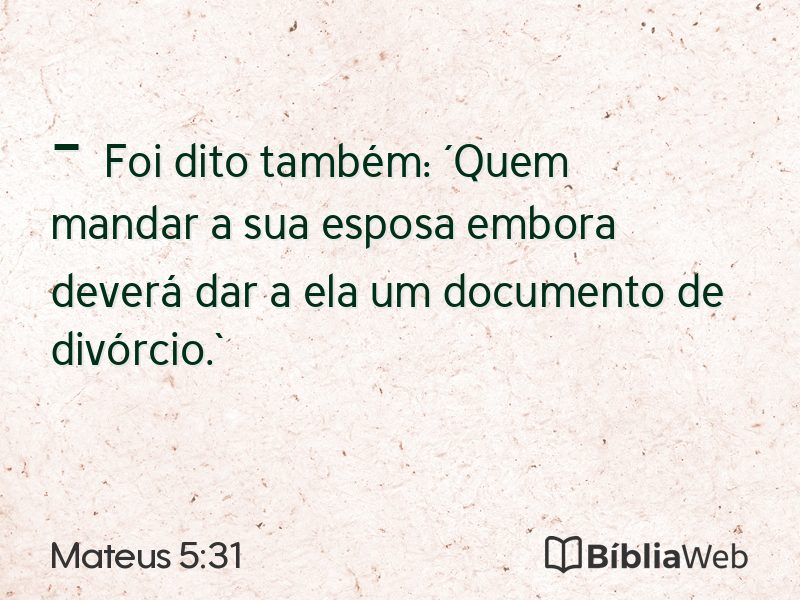 Mateus 5:31 em imagem para compartilhar