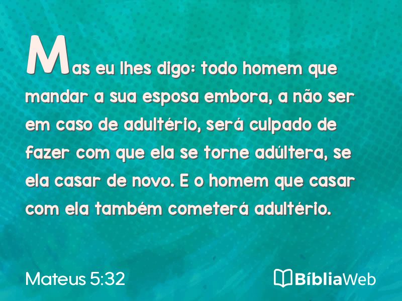 Mateus 5:32 em imagem para compartilhar