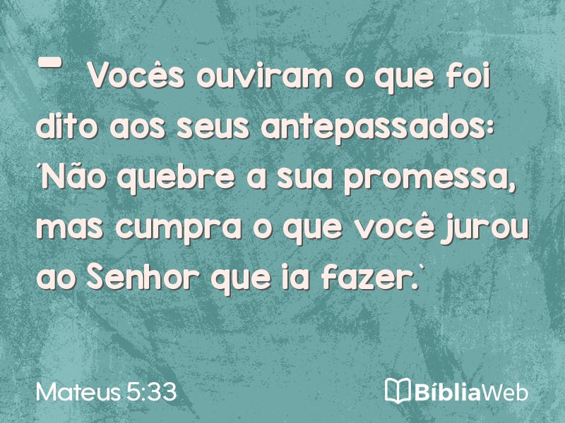 Mateus 5:33 em imagem para compartilhar