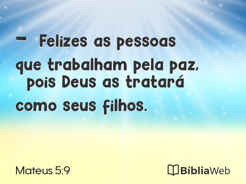 Mateus 5:9 em imagem para compartilhar