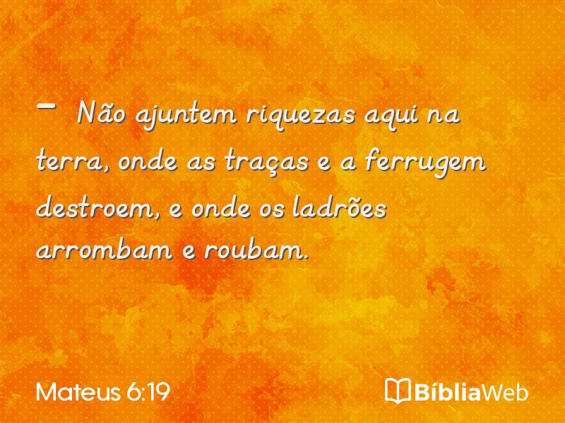 Mateus 6:19 em imagem para compartilhar