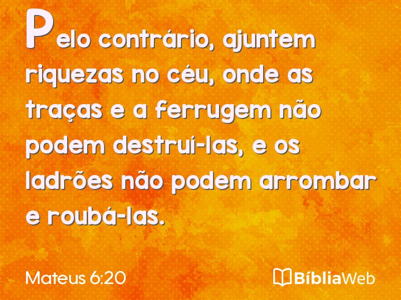 Mateus 6:20 em imagem para compartilhar
