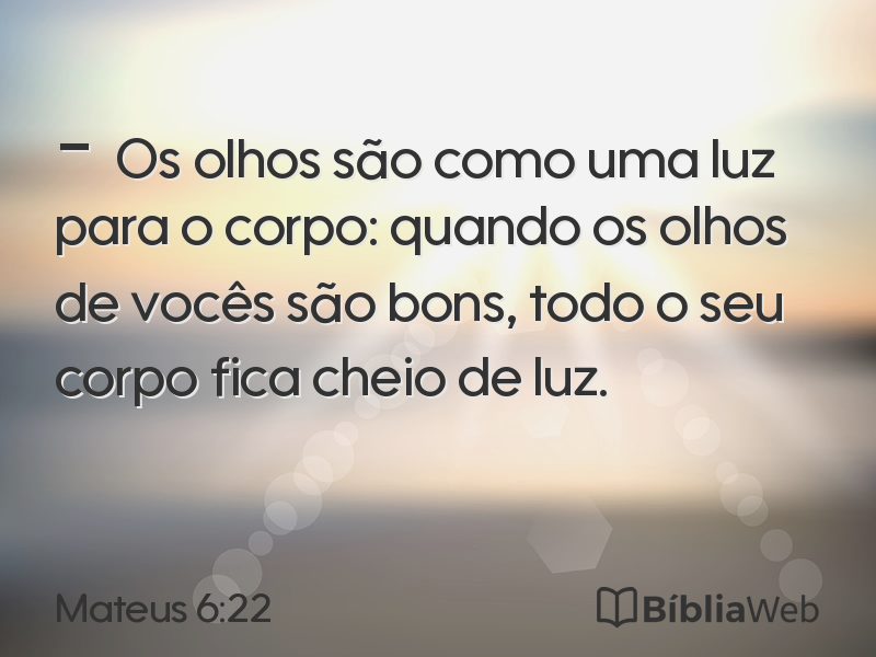 Mateus 6:22 em imagem para compartilhar