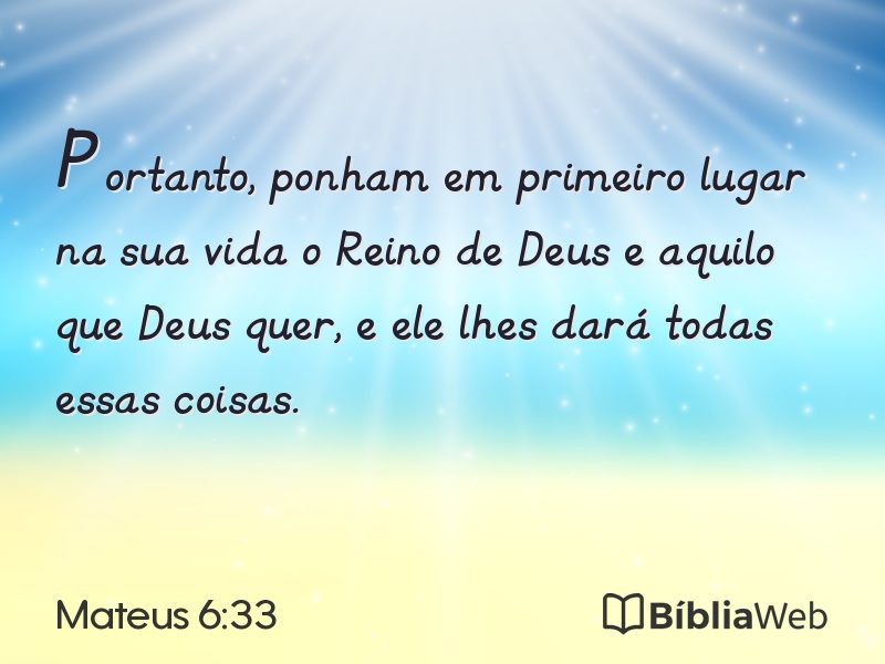 Mateus 6:33 em imagem para compartilhar