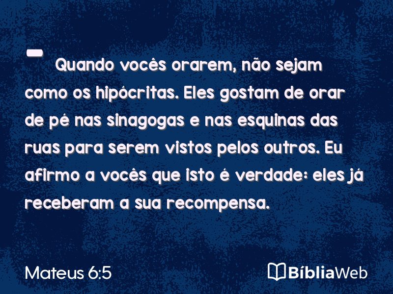 Mateus 6:5 em imagem para compartilhar