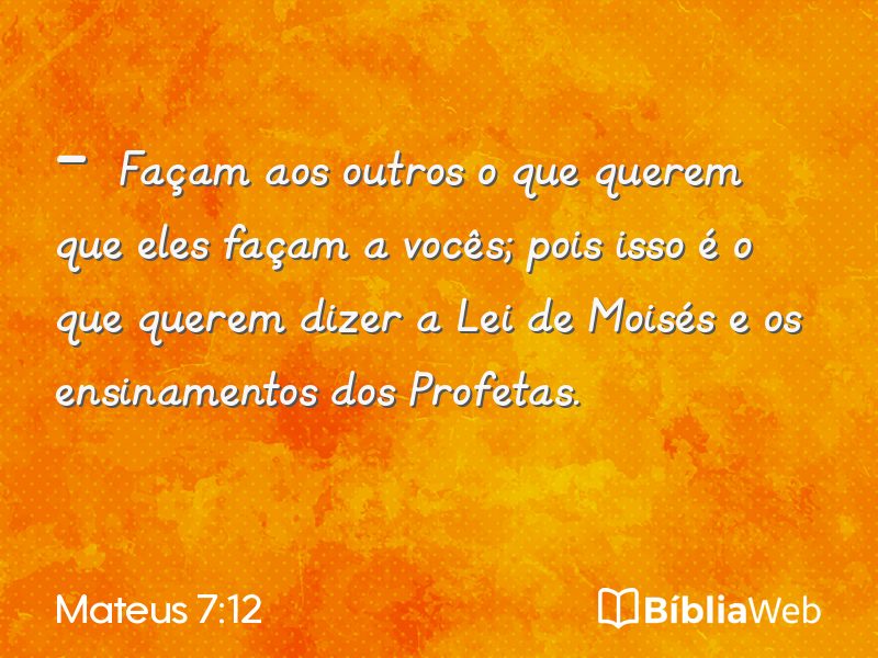 Mateus 7:12 em imagem para compartilhar