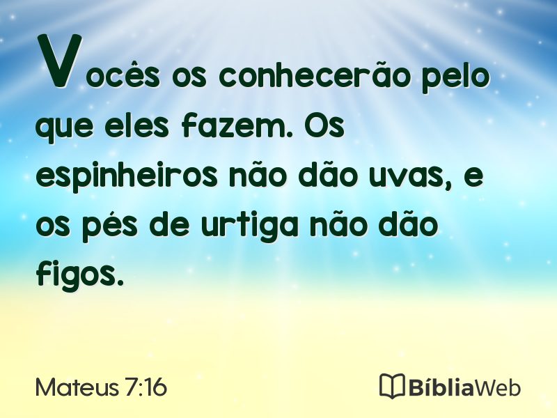Mateus 7:16 em imagem para compartilhar